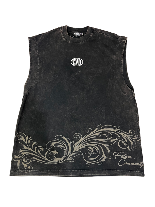 Camiseta sin mangas acid wash CVD